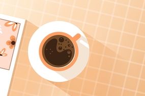 卡通扁平风咖啡图片